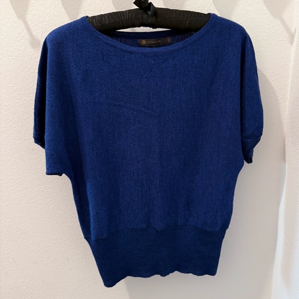 Outback Red Royal Blue Dolman Sleeve Sweater Size L